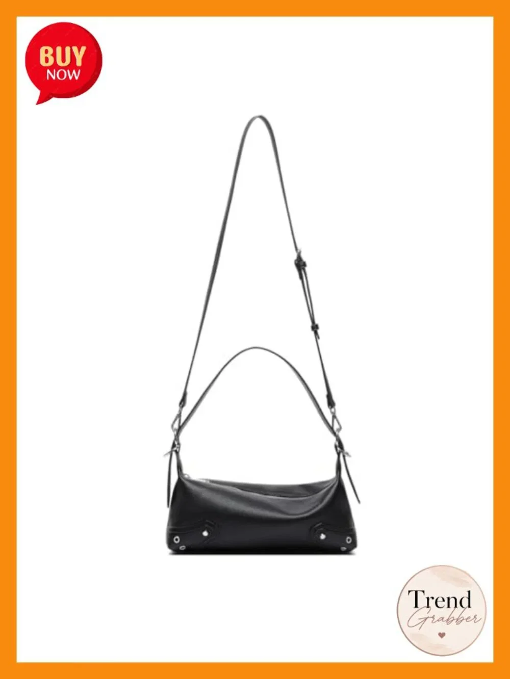 PU Leather Shoulder Bag Crossbody Adjustable Strap Lightweight Chic Sling